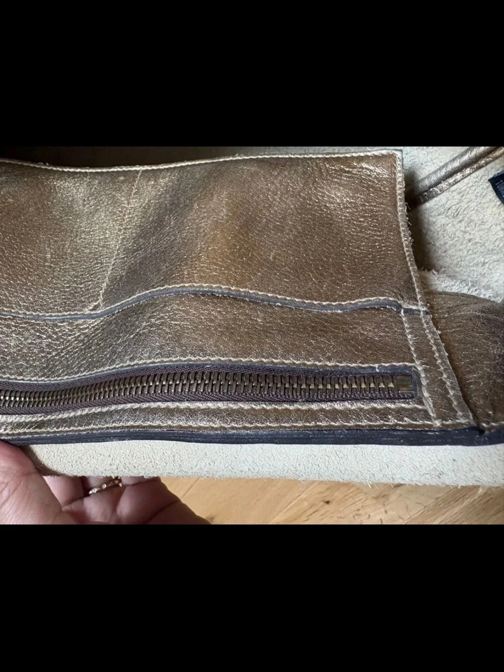 Mulberry Metallic Gold Pebbled Leather Shoulder Bag